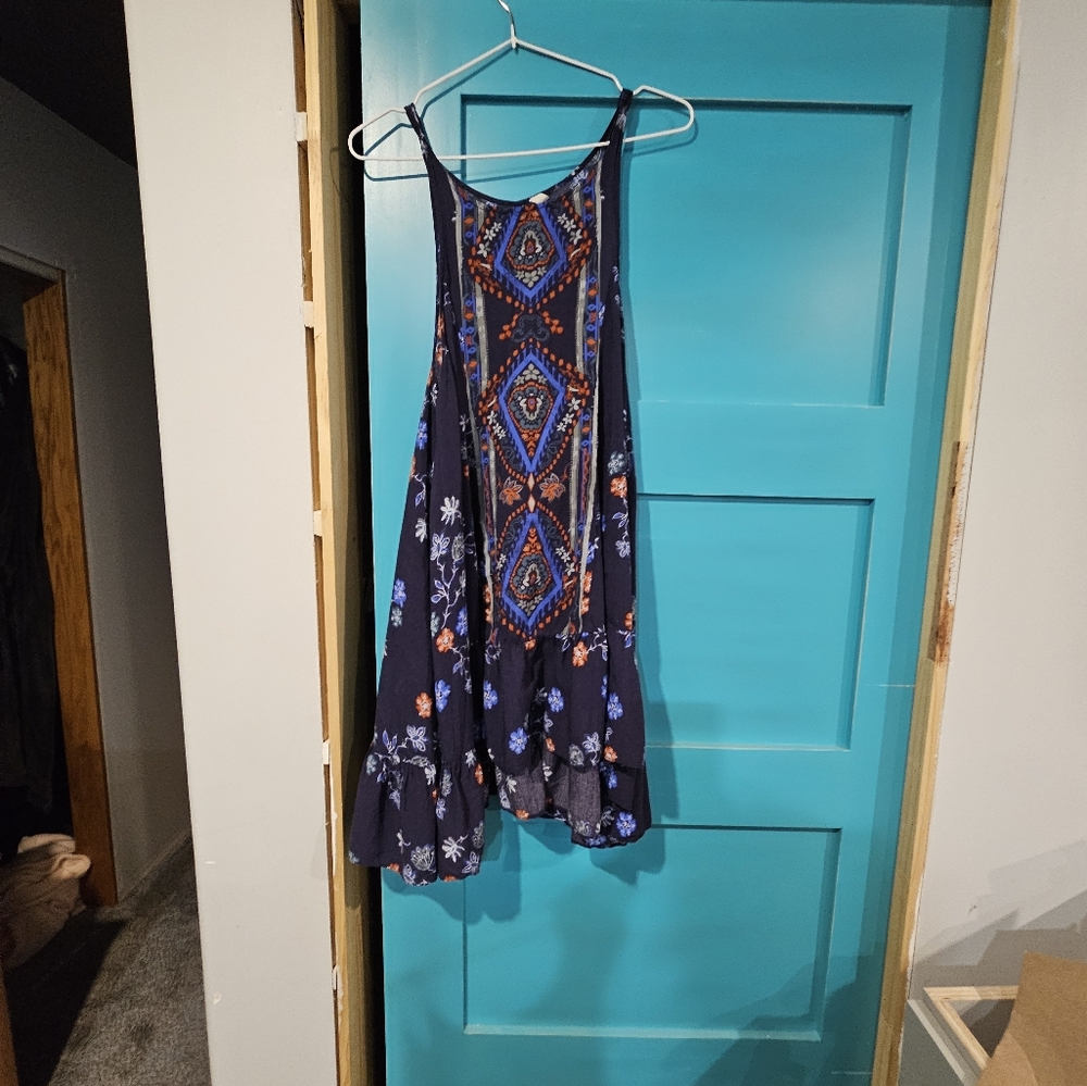 Free People Navy Tunic Top.  Size S